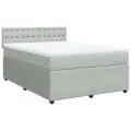 cadre de lit et matelas Gris clair 140x190cm Velours
