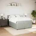 cadre de lit et matelas Gris clair 140x190cm Velours