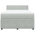 cadre de lit et matelas Gris clair 140x190cm Velours