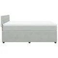 cadre de lit et matelas Gris clair 140x190cm Velours