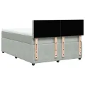 cadre de lit et matelas Gris clair 140x190cm Velours