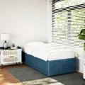Cadre de lit sans matelas bleu 90x200 cm velours