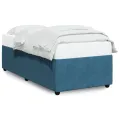 Cadre de lit sans matelas bleu 90x200 cm velours