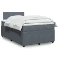 cadre de lit et matelas gris foncé 120x190cm velours