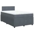 cadre de lit et matelas gris foncé 120x190cm velours