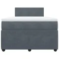 cadre de lit et matelas gris foncé 120x190cm velours