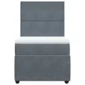cadre de lit et matelas Gris foncé 90x190 cm Velours