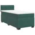 cadre de lit avec matelas Vert foncé 90x190 cm