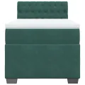 cadre de lit avec matelas Vert foncé 90x190 cm