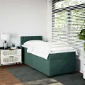 cadre de lit avec matelas Vert foncé 90x190 cm
