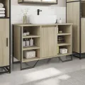 Armoire lavabo de salle de bain chêne sonoma 91x35x60 cm