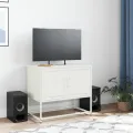 Meuble TV blanc 68,5x39x60,5 cm acier