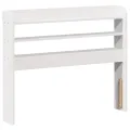 Tête de lit avec étagères blanc 75 cm bois massif de pin
