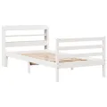 Cadre de lit avec tête de lit sans matelas blanc 75x190 cm