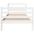 Cadre de lit avec tête de lit sans matelas blanc 75x190 cm