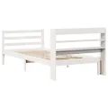 Cadre de lit avec tête de lit sans matelas blanc 75x190 cm