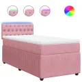cadre de lit avec matelas Rose 90x200 cm Velours