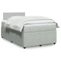 cadre de lit et matelas Gris clair 120x200cm Velours