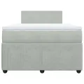 cadre de lit et matelas Gris clair 120x200cm Velours