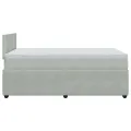 cadre de lit et matelas Gris clair 120x200cm Velours