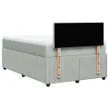 cadre de lit et matelas Gris clair 120x200cm Velours