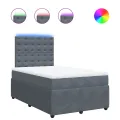 cadre de lit et matelas Gris foncé 120x200cm Velours