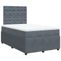cadre de lit et matelas gris foncé 120x190cm velours