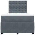 cadre de lit et matelas gris foncé 120x190cm velours