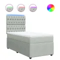cadre de lit et matelas Gris clair 90x200 cm Velours