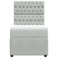 cadre de lit et matelas Gris clair 90x200 cm Velours