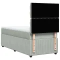 cadre de lit et matelas Gris clair 90x200 cm Velours