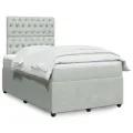 cadre de lit et matelas Gris clair 120x200cm Velours