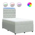 cadre de lit et matelas Gris clair 120x200cm Velours