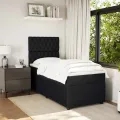 cadre de lit avec matelas Noir 90x200 cm Velours