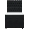 cadre de lit avec matelas Noir 90x200 cm Velours