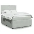 cadre de lit et matelas Gris clair 140x190cm Velours