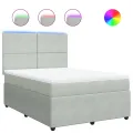 cadre de lit et matelas Gris clair 140x190cm Velours