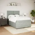 cadre de lit et matelas Gris clair 140x190cm Velours