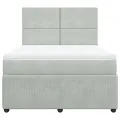 cadre de lit et matelas Gris clair 140x190cm Velours
