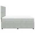 cadre de lit et matelas Gris clair 140x190cm Velours