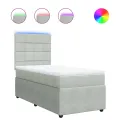 cadre de lit et matelas Gris clair 90x200 cm Velours