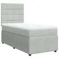 cadre de lit et matelas Gris clair 90x200 cm Velours