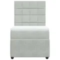 cadre de lit et matelas Gris clair 90x200 cm Velours