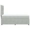 cadre de lit et matelas Gris clair 90x200 cm Velours
