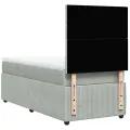 cadre de lit et matelas Gris clair 90x200 cm Velours