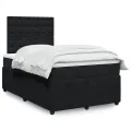 cadre de lit avec matelas noir 120x190 cm velours