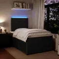 cadre de lit avec matelas noir 120x190 cm velours