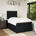 cadre de lit avec matelas noir 120x190 cm velours