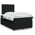 cadre de lit avec matelas noir 120x190 cm velours