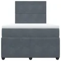 cadre de lit et matelas Gris foncé 120x200cm Velours